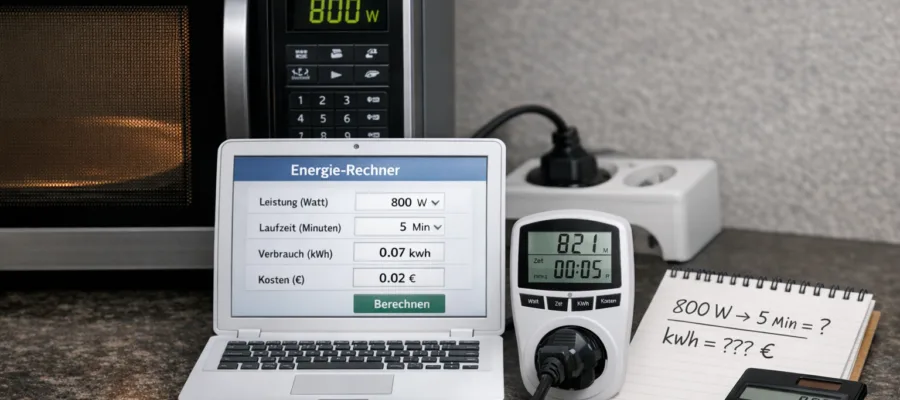 Mikrowelle Energieverbrauch verstehen: Wattzahl, Laufzeit und Energierechner nutzen