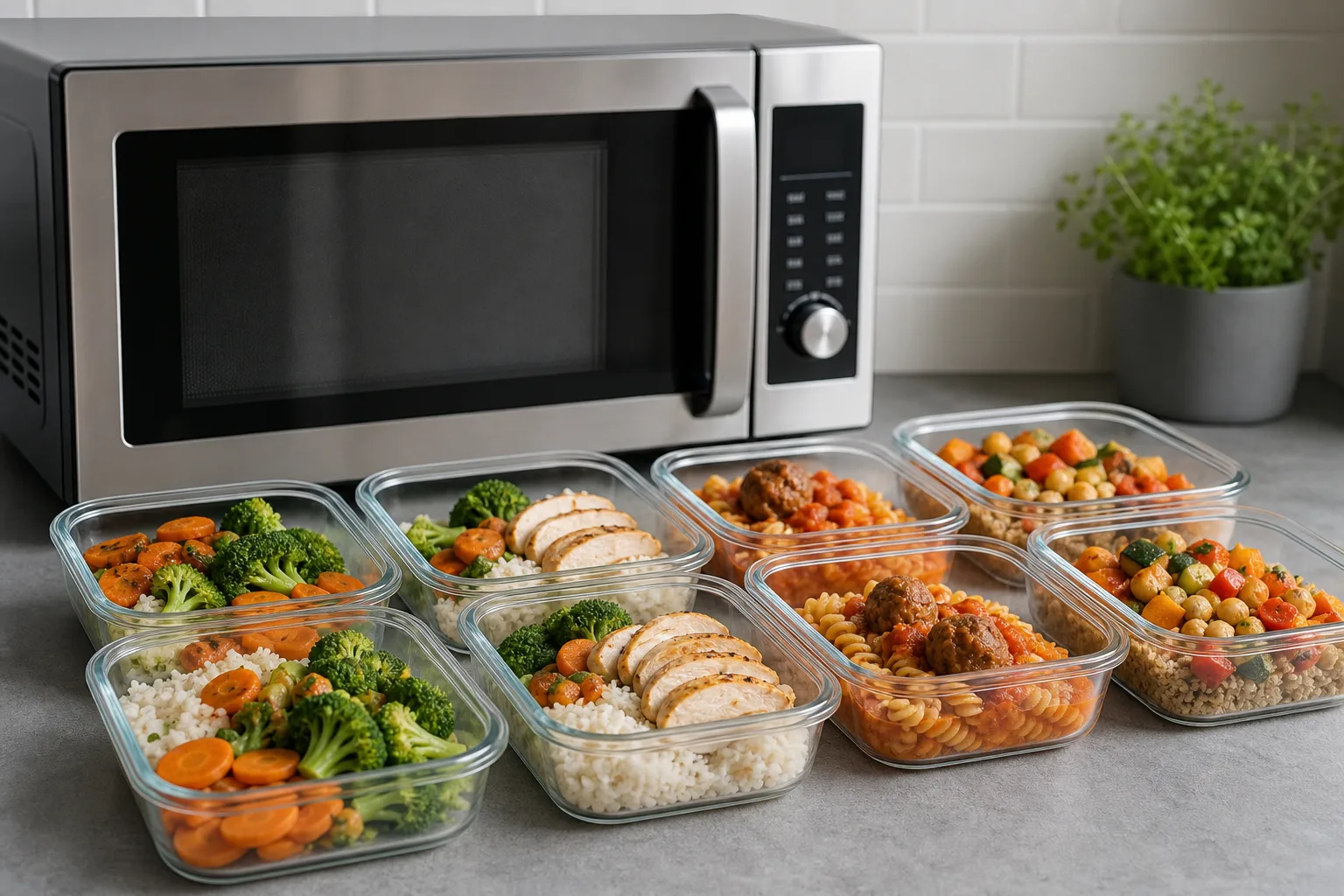Meal-Prep mit der Mikrowelle: Rezepte fuer schnelles Vorkochen und Portionieren