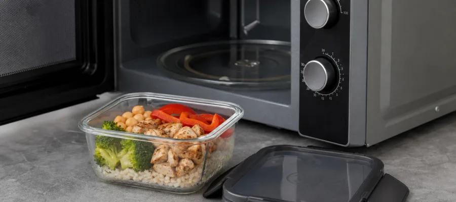 Mikrowelle Protein-Bowl zum Mitnehmen: schnelles Prep-Rezept